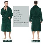 Men's Soft Plush Fleece Bathrobe with Pockets