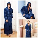 Cozy Two-Tone Hooded Fleece Robe for Men