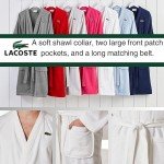 Lacoste Classic White Cotton Bath Robe for Men