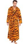 Plush Fleece Hooded Robe - Bengal Tiger Design