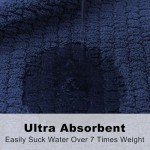 Men's Hooded Bathrobe - Soft, Quick-Dry, Navy Blue