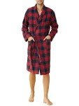 Latuza Men's Red Cotton Flannel Robe, Large