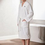 Lacoste Classic White Cotton Bath Robe for Men
