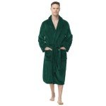 Men's Soft Plush Fleece Bathrobe with Pockets