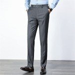 Men's Slim Fit Pinstripe Dress Trousers - Grey