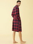 Latuza Men's Red Cotton Flannel Robe, Large