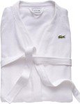 Lacoste Classic White Cotton Bath Robe for Men