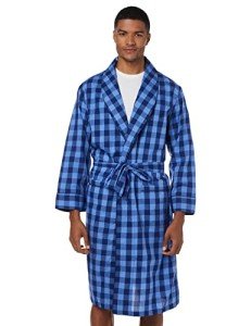 Nautica Men's Lightweight Cotton Woven Robe - Blue