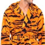 Plush Fleece Hooded Robe - Bengal Tiger Design