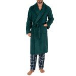 IZOD Men's Cozy Dark Green Fleece Robe