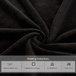 Men's Plush Hooded Kimono Bathrobe, Black 3X-4X