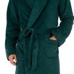 IZOD Men's Cozy Dark Green Fleece Robe