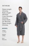 Men's Premium Thick Terry Cloth Bathrobe, Dark Grey
