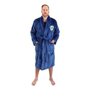 NHL Men's Plush Fleece Bathrobe with Pockets