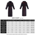 Men's Plush Hooded Kimono Bathrobe, Black 3X-4X