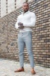 Slim Fit Grey Chino Pants for Men