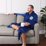 NHL Men's Plush Fleece Bathrobe with Pockets