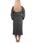 Men's Premium Thick Terry Cloth Bathrobe, Dark Grey