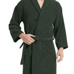 Dark Blue Classic Cotton Bathrobe for Men