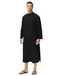 Men's Black Kaftan Long Sleeve Islamic Robe 3XL