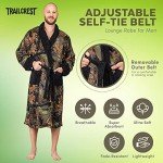 Men's Camo Polar Fleece Bathrobe, Black, X-Large
