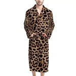 Men's Soft Cheetah Bathrobe with Pocket