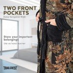 Men's Camo Polar Fleece Bathrobe, Black, X-Large