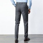 Men's Slim Fit Pinstripe Dress Trousers - Grey