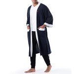 IZOD Men's Navy Waffle Knit Kimono Robe