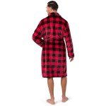 PAVILIA Men’s Warm Fleece Plaid Bathrobe