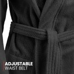 Men's Soft Cotton Hooded Terry Bathrobe - Dark Grey