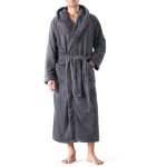 Men's Hooded Coral Fleece Velvet Robe