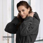 Men's Soft Cotton Hooded Terry Bathrobe - Dark Grey