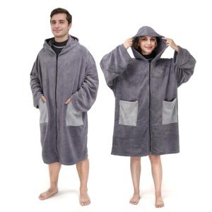 Men's Oversized Surf Poncho Hoodie - Gray