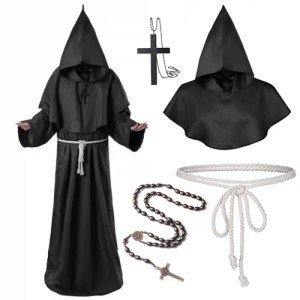 Adult Medieval Hooded Monk Costume for Men
