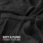 Men's Soft Cotton Hooded Terry Bathrobe - Dark Grey