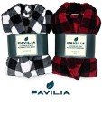 PAVILIA Men’s Warm Fleece Plaid Bathrobe