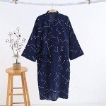 Navy Blue Star Map Unisex Kimono Robe