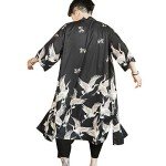 Men’s Japanese Kimono Coat – Vintage Black Yukata