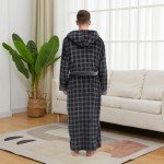 Men's Big & Tall Hooded Fleece Plaid Robe