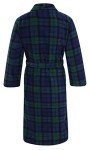 Men's Blackwatch Tartan Fleece Dressing Gown - Navy/Green