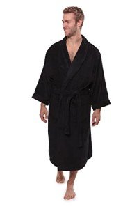 Luxury Black Terry Cloth Bathrobe for Men