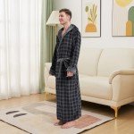 Men's Big & Tall Hooded Fleece Plaid Robe