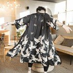 Men’s Japanese Kimono Coat – Vintage Black Yukata