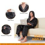 Men's Big & Tall Hooded Fleece Plaid Robe