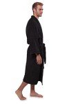Luxury Black Terry Cloth Bathrobe for Men