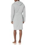 HUGO Men's Light Grey Hooded Knee-Length Robe