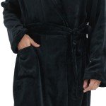 Men's Soft Knee-Length Fleece Bathrobe with Shawl Collar