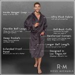 Men's Plush Fleece Shawl Collar Bathrobe - Pewter Gray