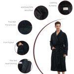 Men's Soft Knee-Length Fleece Bathrobe with Shawl Collar